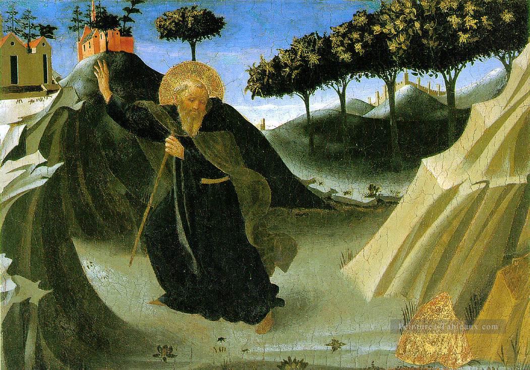 Saint Antoine l’abbé tenté par un morceau d’or Renaissance Fra Angelico Peintures à l'huile